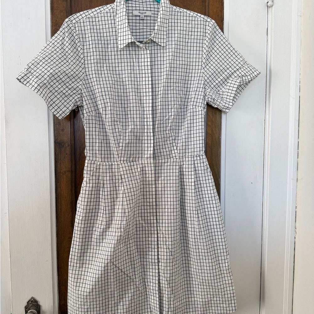 Madewell Black and White Grid Mini Dress